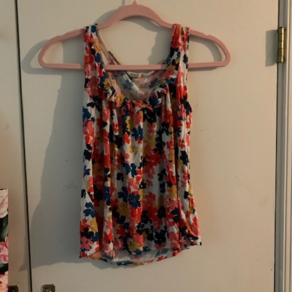 Floral Ruffle Tank Top